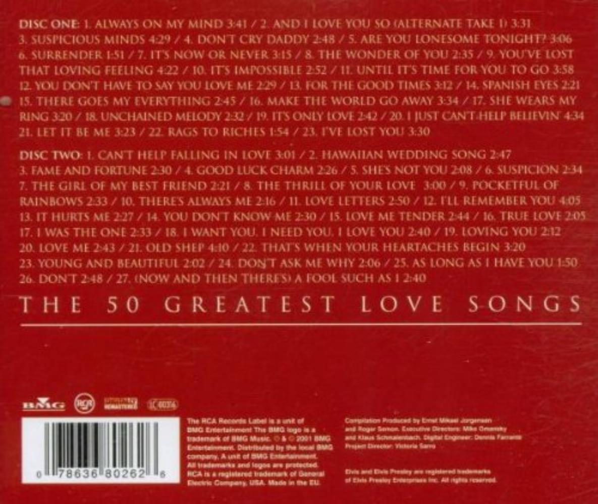 Elvis Presley - The 50 Greatest Love Songs - Rock N' Roll Oldies - CD - image 2 of 2