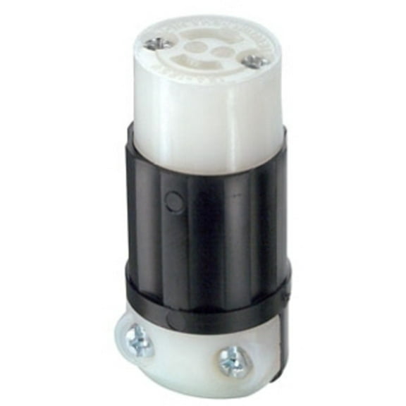 Leviton ML1-C Connector Locking Blade Midget ML1R 15A 125V 2P2W Non-Grounding - Black-White (Pkg of 10)