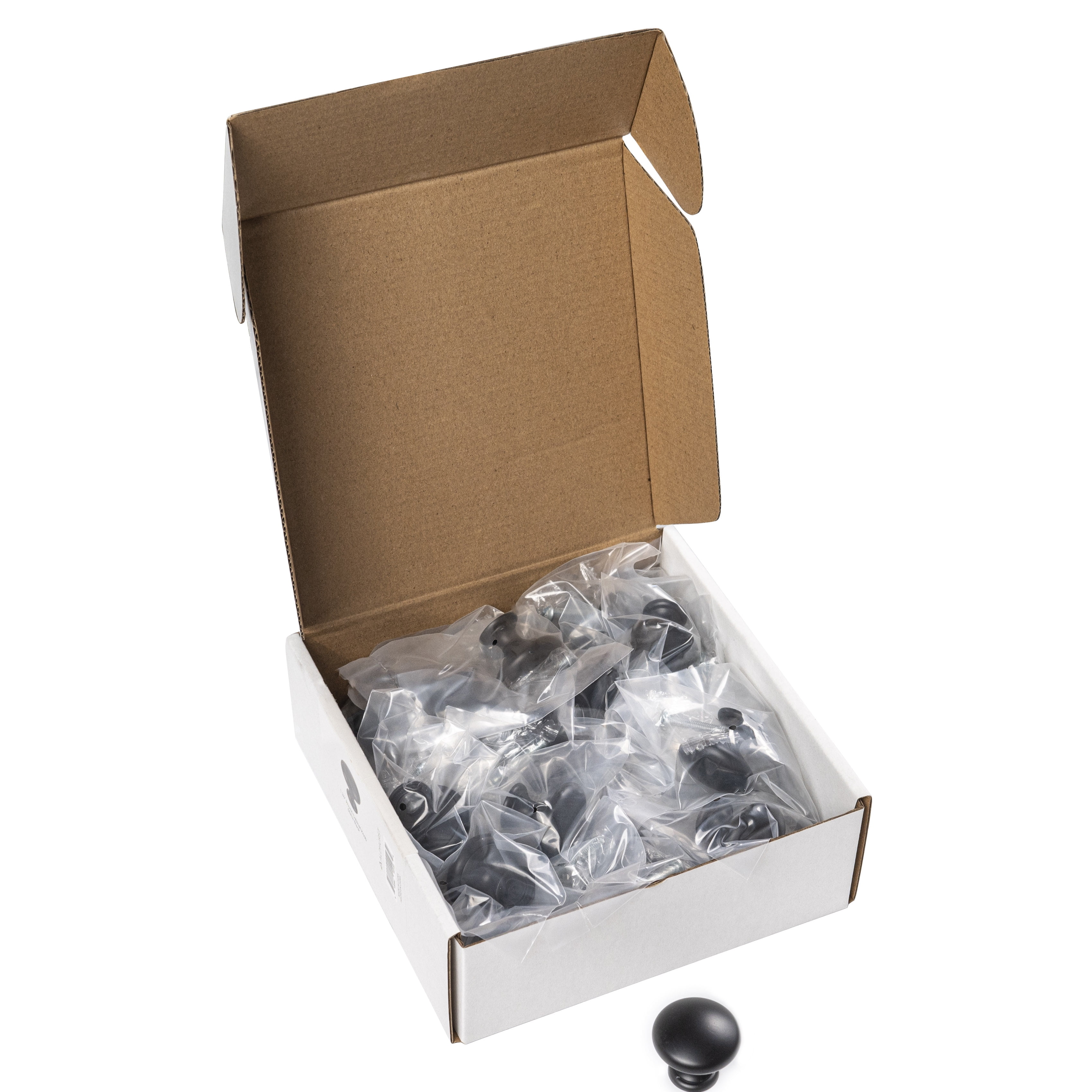 Aldhurst 30 Pack 1.25 inch Round Cabinet Knob Matte Black Stainless Steel 0.04lb