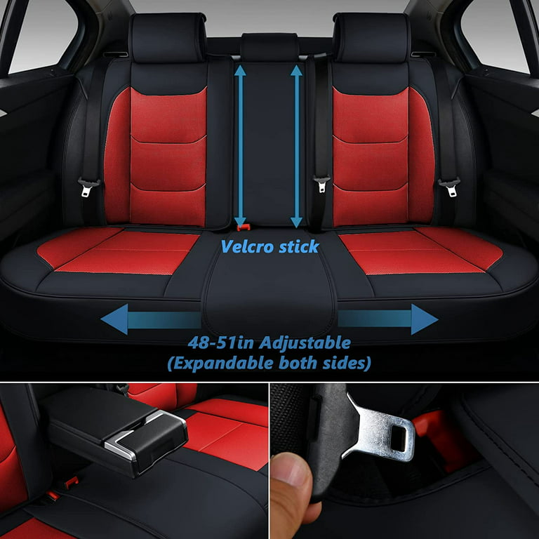 BPOOBP Luxury 5 Seats Car Seat Covers Fit for Frontier Vehicles Front&Rear  Seat Protector Waterproof Leather Seat Cushion (Red with Pillows) - Yahoo  Shopping