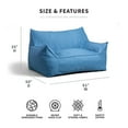 thumbnail image 3 of Big Joe Imperial Fufton Foam Filled Bean Bag Sofa with Removable Cover, Pacific Blue Union, Durable Woven Polyester, 5 feet Giant, 3 of 7