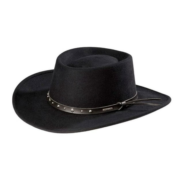 Sombrero Gambler de Lana para Hombre Stetson Negro con Ala de 7.6 cm