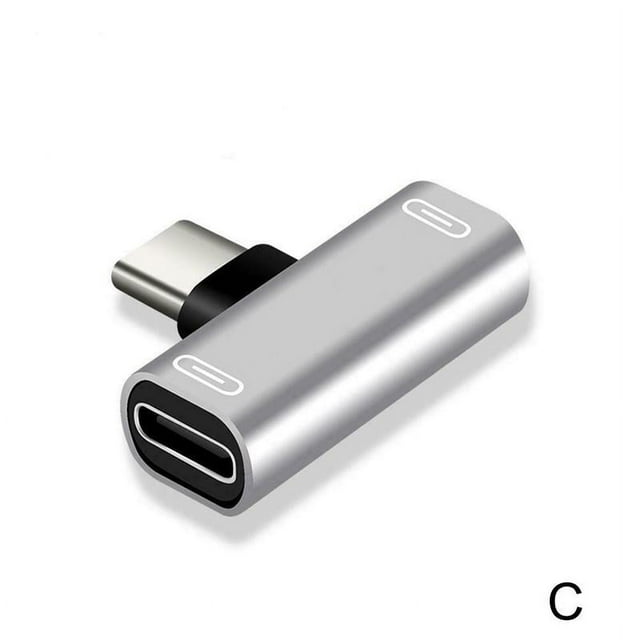 2in1 Dual USB-C Type C Splitter Adapter to Headphone For Android