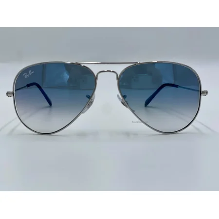Ray Ban Aviator Silver 3025 003/3F Blue Gradient Lenses Sunglasses 55 mm New