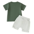 thumbnail image 4 of Durtebeua Summer Toddler Baby Boy Girl Clothes Set Unisex Outfits Solid Short Sleeve Tops Shorts 2PCS,2-3 Years, 4 of 7