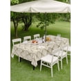 thumbnail image 5 of Outdoor Tablecloth with Umbrella Hole, Beige Geometric Spillproof Waterproof Outdoor Table Cover, Simplistic Chic Rustic Hexagon Pattern Patio Tablecloths for Party Picnic Camping, Rectangle 60"x120", 5 of 9