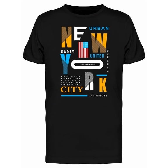 New York Typography Usa Urban Tee Men's -Image by Shutterstock