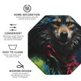 thumbnail image 4 of Pofeuu Vintage Wolf Warrior Print Leather Coasters Set of 6, Round Cups Mugs Mat Pad for Home Kitchen Heat Resistant Drink Coasters,Octagon, 4 of 7