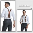 thumbnail image 6 of Qcwqmyl Coffee Men Suspenders Vintage 4 Swivel Hooks Adjustable Adult Braces Belts Loop Suspenders, 6 of 6