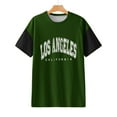 thumbnail image 4 of adviicd Womens Tops Manches Courtes Womens Manches Courtes Col Carré T-Shirts Tops Tees Green, XXL, 4 of 5