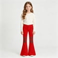thumbnail image 3 of LRen Girls Bell Bottom Jeans Bootcut School Uniform Slacks High Waist Cute Y2k Stretch with Pocket Long Pants for Tween Girls Age 7-8 Years, 3 of 5