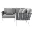 thumbnail image 2 of Modway Stance Outdoor Patio Aluminum Small Sectional Sofa in White Gray, 2 of 7