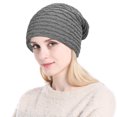thumbnail image 4 of Men Warm Knitted Hat Winter Slouchy Beanie Skull Slouch Cap for Men, Grey, 4 of 10