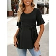 thumbnail image 4 of Casual Maternity Tops for Women Short Sleeve Maternity Clothes Pregnancy Shirts, 4 of 6