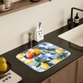 thumbnail image 5 of Yayeee Dish Drying Mat for Kitchen Counter 16" x 18" Microfiber Super Absorbent Coffee Decorative Pad, Cartoon Lemon Leaves, 5 of 9