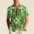 thumbnail image 2 of VBTAPA Mens 2026 St Patricks Day Shirts Short Sleeve Clover Button Down Shirt Green Shamrock Casual Holiday Tops Light Green XXXL, 2 of 9