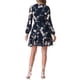 thumbnail image 3 of INSPIRAR CHIC Vestidos de Verano para Mujeres 2025 Floral con Cinta Cuello en V Semi Transparente de Manga Larga Capa de Chifón Mini Vestido XL Azul Marino, 3 of 6