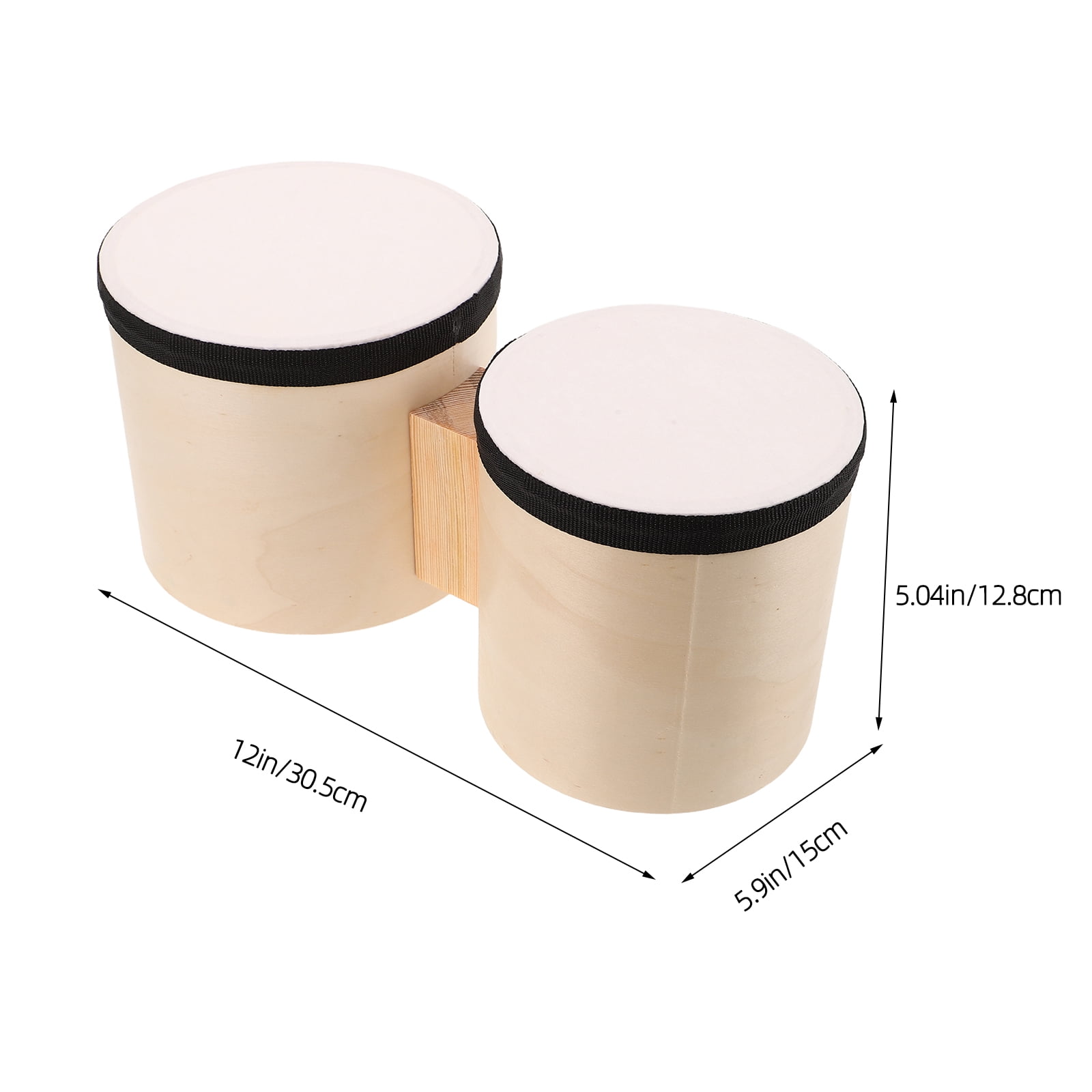 ELAYARD 1Sets Portable Wooden Bongos Drum with for Music Party