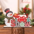 Christmas Creative Cartoon Painting Old Man Snowman Wooden Decoration