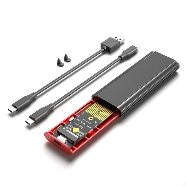 M2 SSD NVME Enclosure M.2 to USB 3.1 SSD Box for M.2 PCIe NVMe M Key 2230/2242/2260/2280 Tool Free Adapter, Black - Walmart.com