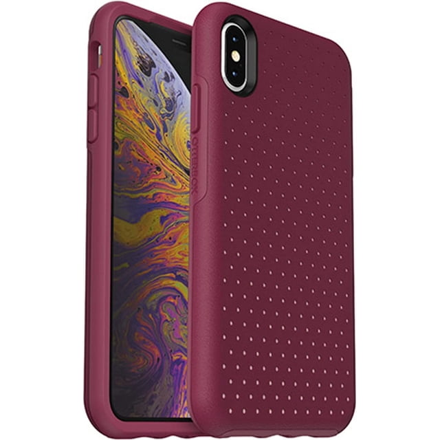 OtterBox Étui Rigide Ultra Mince pour iPhone TP MAX - Éclaboussure de Baies Rouge Prune/rose Argenté