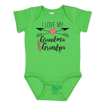 

Inktastic I Love My Grandma and Grandpa Heart and Arrows Gift Baby Boy or Baby Girl Bodysuit