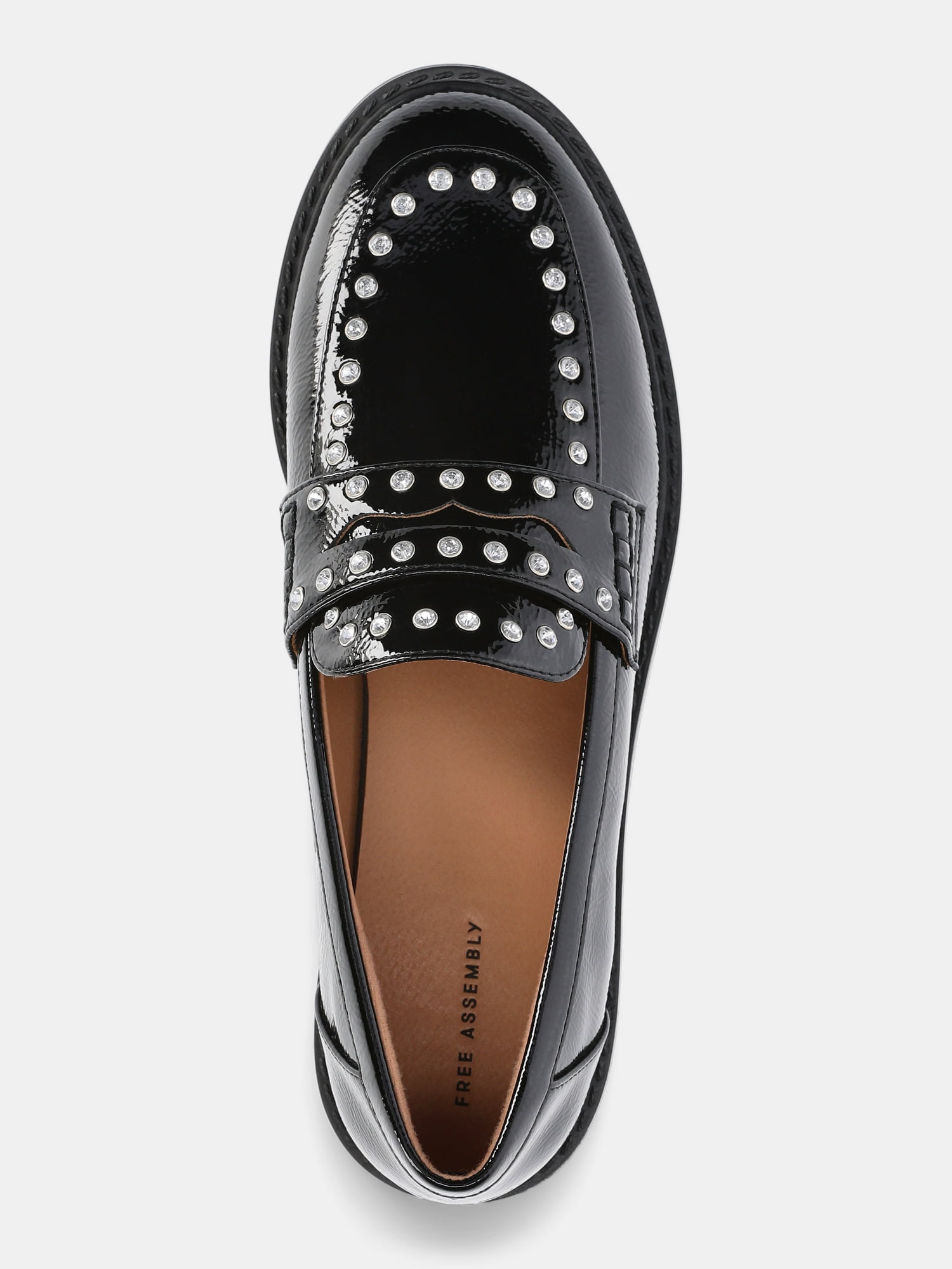 Free Assembly Women's Studded Faux Leather Loafers, Sizes 6