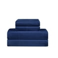 thumbnail image 6 of Truly Calm Antimicrobial 100% Microfiber Polyester Deep Pocket 3 Piece Twin Sheet Set in Navy, All Season, Adult Size, OEKO-TEX Certified, 6 of 7