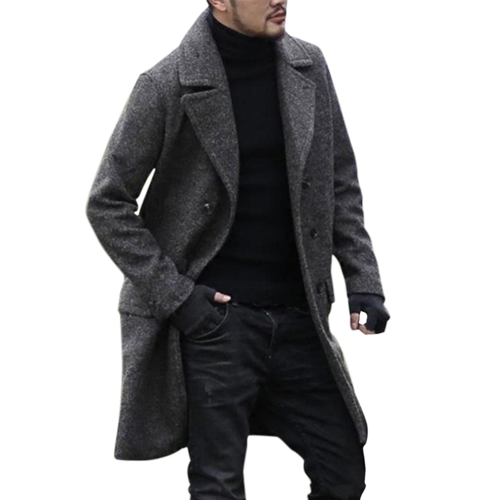 Coopserbil Men's New Winter Style Pure Hat and Wool Overcoat Comfortable Warm Coat Custom Sweatshirts Design Your Own Bulk Sweatshirts, Size: 3XL,