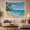 Sunny Palm Shore, variant on Tropical Coastal Beach with Waves and Palm Leaves, Dreamy Boho for Beach Lovers, Coastal Wall Art, Housewarming Gift Tapestry Wall Hanging for Living Room and Bedroom