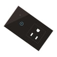 thumbnail image 3 of Yuarrent Enchufe de pared inteligente enchufe de EE. UU. WiFi temporizador inalámbrico Control remoto interruptor de pantalla táctil toma de corriente Electrodomésticos negro Enchufe de EE. UU. Yuarrent HA005243-04, 3 of 6