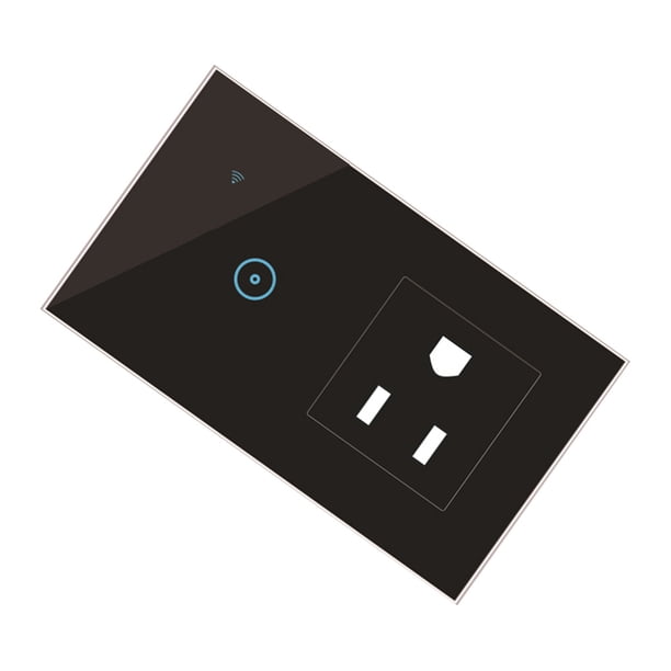 Naiovety Enchufe de pared inteligente enchufe de EE. UU. WiFi temporizador inalámbrico Control remoto interruptor de pantalla táctil toma de corriente Electrodomésticos negro Enchufe de EE. UU. Naiovety HA005243-04