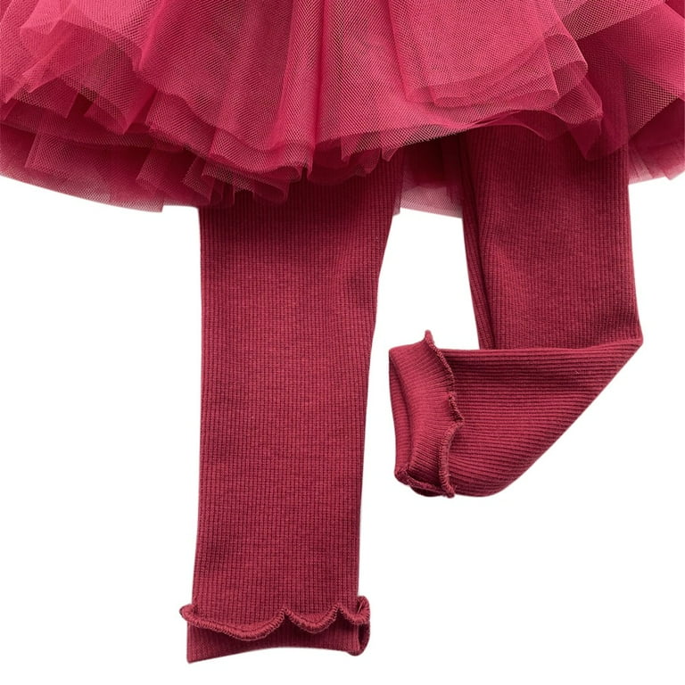 URMAGIC Little Girls Leggings Pants with Tutu Skirts Kids Culottes