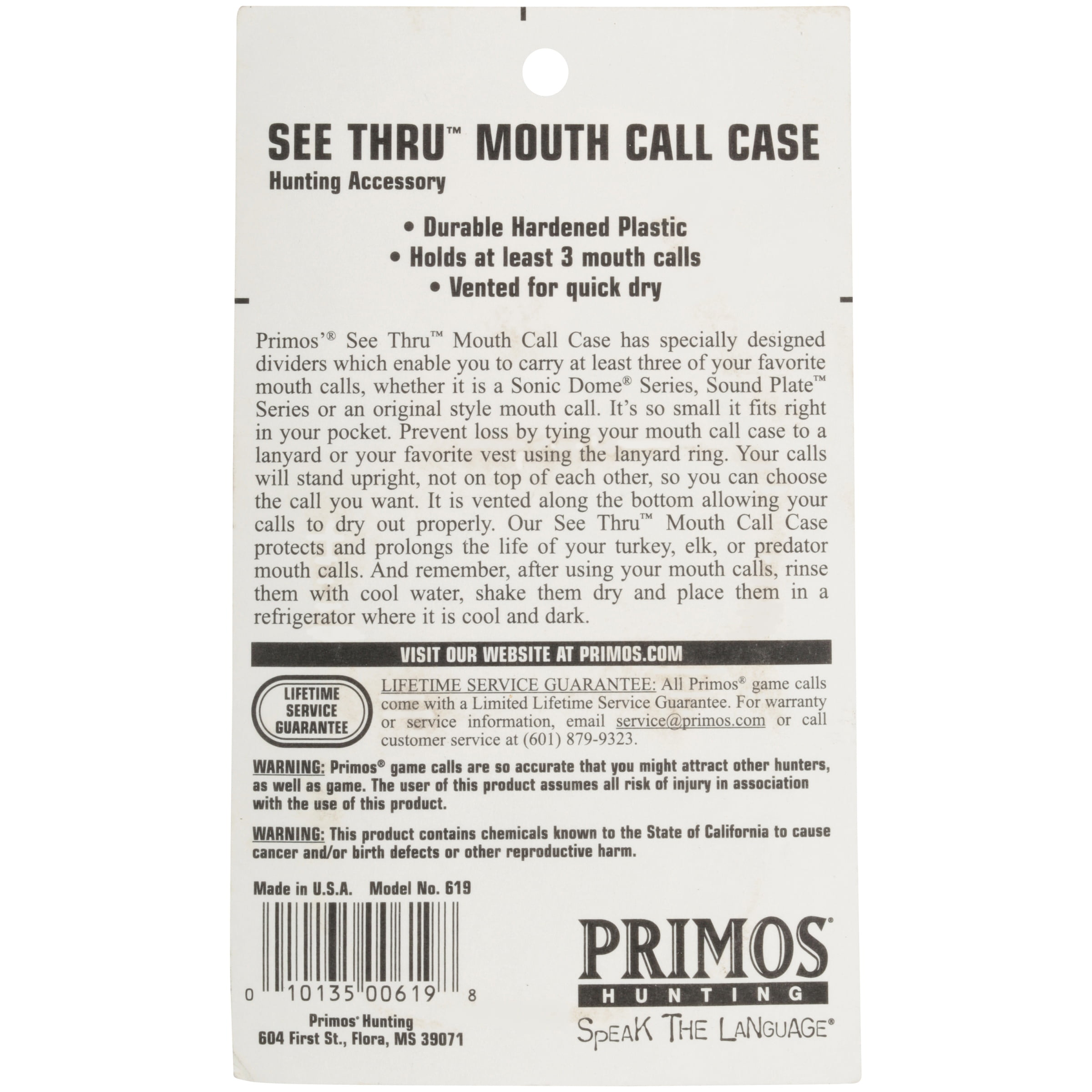 Primos Hunting See Thru Mouth Call Case, 619