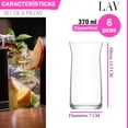 thumbnail image 3 of Juego 6 Vasos Vera Highball Jaibolero Jaibol Vidrio 370ml Para Cocina, Banquetes, Fiestas, 3 of 5