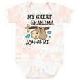thumbnail image 3 of Inktastic My Great Grandma Loves Me with Sloth and Hearts Boys or Girls Baby Bodysuit, 3 of 5