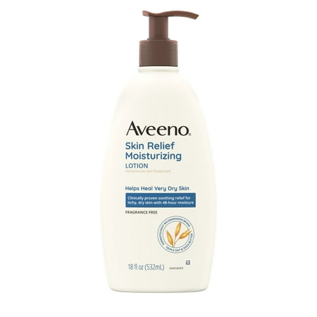 Aveeno Skin Relief Moisturizing Body And Hand Lotion For Dry Skin, Fragrance-Free, 18 Oz