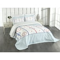 thumbnail image 3 of Ambesonne Hockey Quilted Bedspread Set 3 Pcs, Graphic Field Outline, King Size, Blue Red Pale Blue, 3 of 5