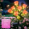 thumbnail image 2 of Fohil Solar Garden Flower LED Lights, 7-Head Rose Bud Solar Lights Outdoor Waterproof,2Pack, 2 of 7
