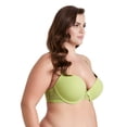 thumbnail image 2 of Curve Muse Womens Plus Size Perfect Shape Add 1 Cup Push Up Underwire Tshirt Bra-2PK-Grayish Brown,Peak Green-40C, 2 of 6