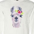 thumbnail image 4 of Inktastic Cute Llama with Flower Long Sleeve T-Shirt, 4 of 5