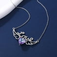 thumbnail image 5 of Love Purple Heart Crystal Pendant Necklace Sterling Silver Mothers Day Gifts for Mom Grandma Friends, 5 of 6