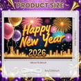 thumbnail image 2 of Colorful Balloons Happy New Year Banner Fireworks 2026 New Year Display Golden Letters City New Year Backdrop for New Year Party Holiday Celebration Family Gathering, 2 of 9