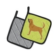 thumbnail image 2 of Carolines Treasures BB3784PTHD Bloodhound Checkerboard Green Pair of Pot Holders , 7.5HX7.5W, multicolor, 2 of 3