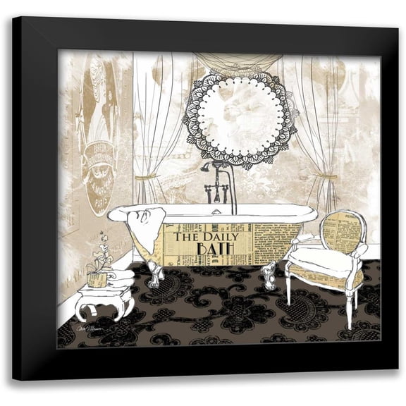 Robinson, Carol 12x12 Black Modern Framed Museum Art Print Titled - Daily Bath