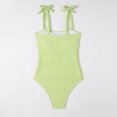 thumbnail image 5 of UTSJKR Womens One Piece Swimsuits 2025 Slimming High Cut Swimwear Textured 1 Piece Adjustable Spaghetti Straps Bathing Suits Green XL, 5 of 9