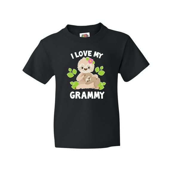 Inktastic Cute Sloth I Love My Grammy with Green Leaves Youth T-Shirt