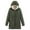 Army Green, variant on Women's Mid Length Winter Lined Hooded Thermal Insulated Coat Comfortable Long Sleeve Jacket For Cold Weather Casual Outerwear