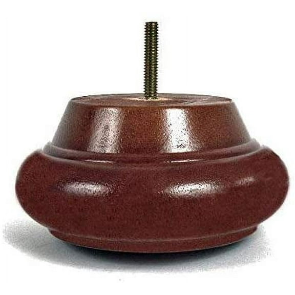 Leg Daddy TruFitLeg Ivar - 2 1/2" Turned Bun Sofa Leg, Fits on All Furniture with Hanger Bolt Attachments (Oak, Set of 2)