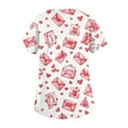 thumbnail image 4 of Dwralegc Valentines Day Tops for Women V Neck Tee Love Heart Print Short Sleeve Nursing Oversized Tops Stretch Workwear White 5XL, 4 of 5